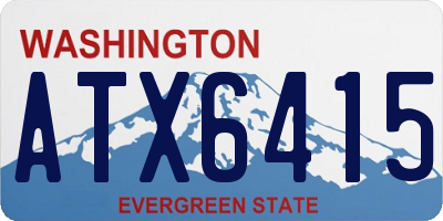 WA license plate ATX6415