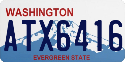 WA license plate ATX6416