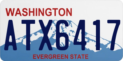 WA license plate ATX6417