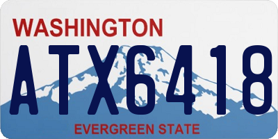 WA license plate ATX6418