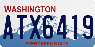 WA license plate ATX6419