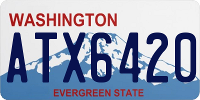WA license plate ATX6420