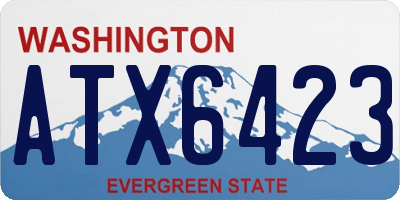 WA license plate ATX6423