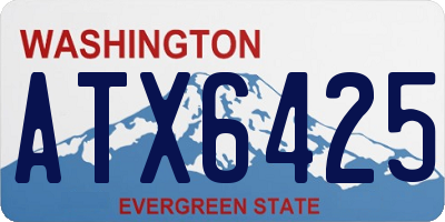 WA license plate ATX6425