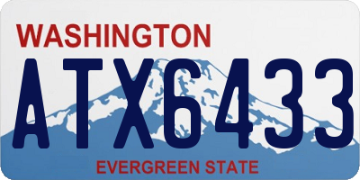 WA license plate ATX6433