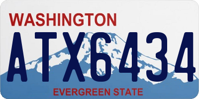 WA license plate ATX6434