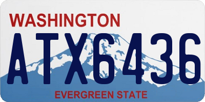 WA license plate ATX6436