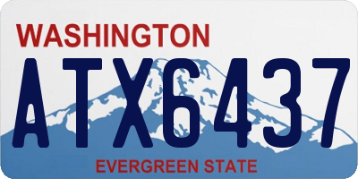 WA license plate ATX6437