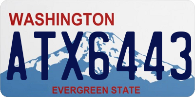 WA license plate ATX6443