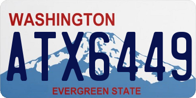WA license plate ATX6449