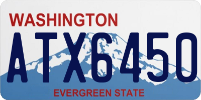 WA license plate ATX6450