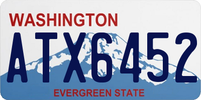 WA license plate ATX6452