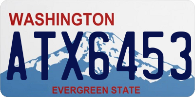 WA license plate ATX6453