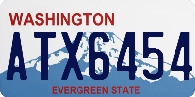 WA license plate ATX6454