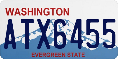 WA license plate ATX6455