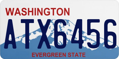 WA license plate ATX6456
