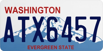WA license plate ATX6457