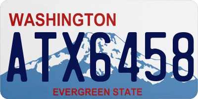 WA license plate ATX6458