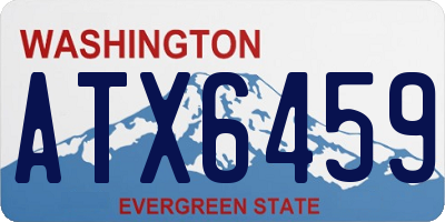 WA license plate ATX6459