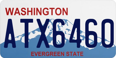WA license plate ATX6460