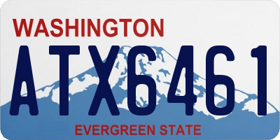 WA license plate ATX6461