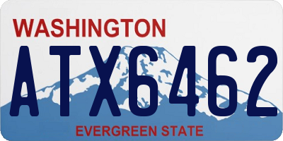 WA license plate ATX6462