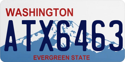 WA license plate ATX6463