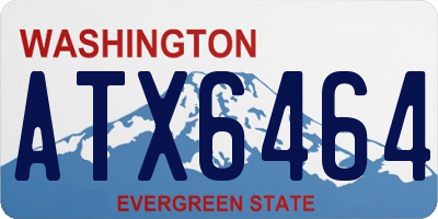 WA license plate ATX6464