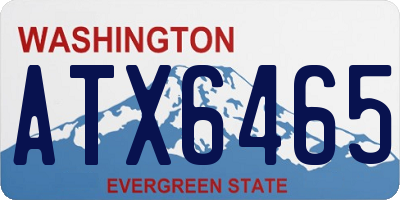 WA license plate ATX6465