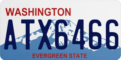 WA license plate ATX6466
