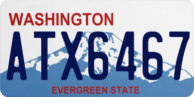 WA license plate ATX6467