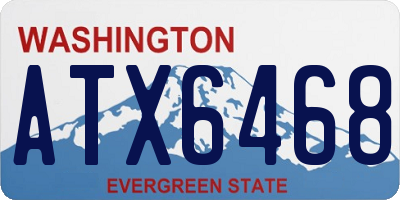 WA license plate ATX6468