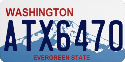 WA license plate ATX6470
