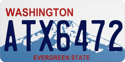 WA license plate ATX6472