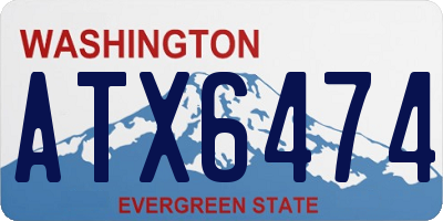 WA license plate ATX6474