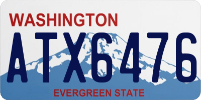 WA license plate ATX6476