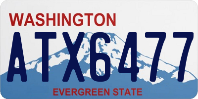 WA license plate ATX6477