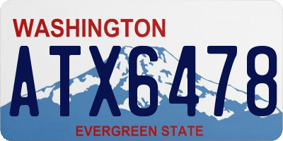 WA license plate ATX6478