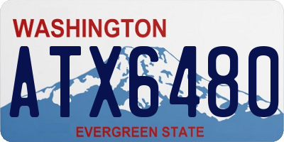 WA license plate ATX6480