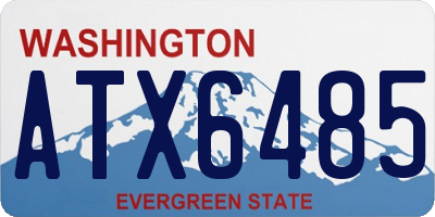WA license plate ATX6485