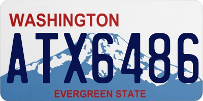 WA license plate ATX6486