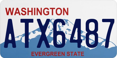 WA license plate ATX6487