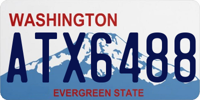 WA license plate ATX6488