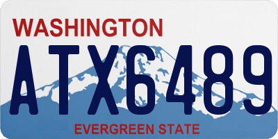 WA license plate ATX6489