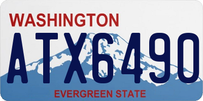 WA license plate ATX6490
