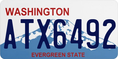 WA license plate ATX6492