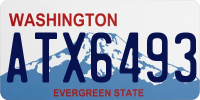 WA license plate ATX6493