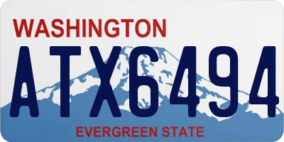 WA license plate ATX6494