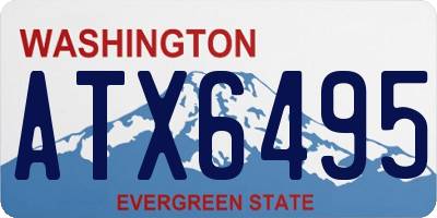 WA license plate ATX6495