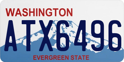 WA license plate ATX6496